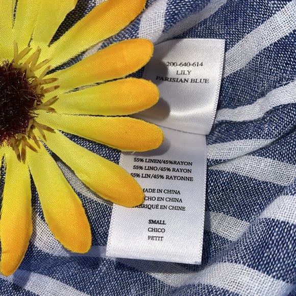 🌺 RAILS; Lily Parisian Blue 55% Linen/45% Rayon Pretty Top in Misses Size Small - Picture 10 of 13